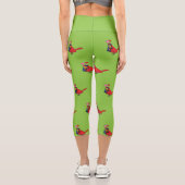 Kardinal Bird Liebe Paarung von Anrufen Capri Leggings (Rückseite)