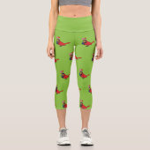 Kardinal Bird Liebe Paarung von Anrufen Capri Leggings (Vorderseite)