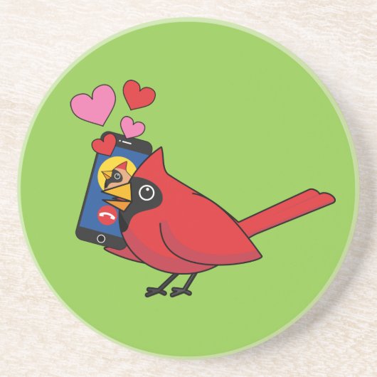 Kardinal Bird Liebe Paarung von Anrufen Getränkeuntersetzer (Vorne)