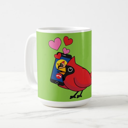 Kardinal Bird Liebe Paarung von Anrufen Kaffeetasse (Vorderseite Links)