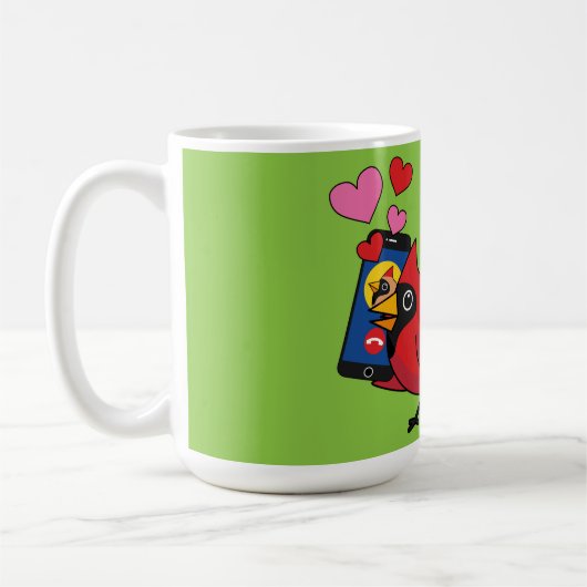 Kardinal Bird Liebe Paarung von Anrufen Kaffeetasse (Links)