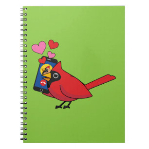 Kardinal Bird Liebe Paarung von Anrufen Notizblock