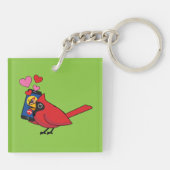 Kardinal Bird Liebe Paarung von Anrufen Schlüsselanhänger (Rückseite)