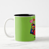 Kardinal Bird Liebe Paarung von Anrufen Zweifarbige Tasse (Links)