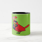 Kardinal Bird Liebe Paarung von Anrufen Zweifarbige Tasse (Mittel)