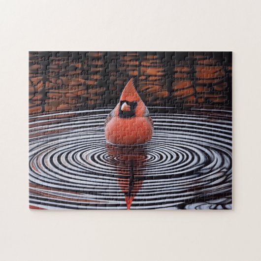 Kardinal Bird macht Bath Puzzle (Horizontal)