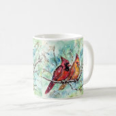 Kardinal Bird Pair Art Kaffeetasse (VorderseiteRechts)