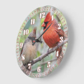 Kardinal-Bird-Pair-Wall-Uhr Große Wanduhr (Winkel)