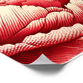 Kardinal Bird Peonies Peony Blume Poster (Ecke)