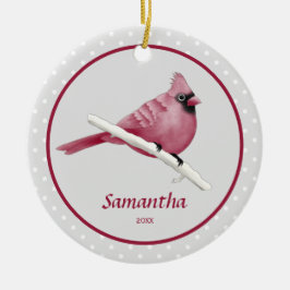 Kardinal Bird Personalisiert Name Foto Keramik Ornament