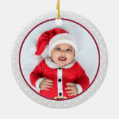 Kardinal Bird Personalisiert Name Foto Keramik Ornament (Hinten)