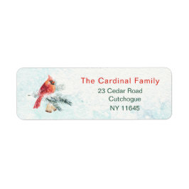 Kardinal Bird Pine Bells Snow Rücksendeadresse
