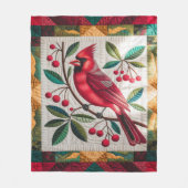Kardinal Bird Quilt, Fleece Blanket - Vibranred (Vorderseite)