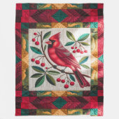 Kardinal Bird Quilt, Fleece Blanket - Vibranred (Vorderseite)