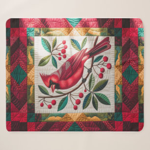Kardinal Bird Quilt, Fleece Blanket - Vibranred Sherpadecke