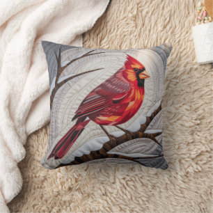 Kardinal Bird Quilt & Throw Kissen - Roter Kardina