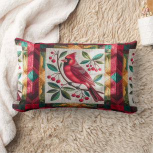 Kardinal Bird Quilt, Throw Kissen Vibranlow Red Ca