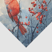 Kardinal Bird Red Berries Entdeckungsreise Seidenpapier (Ausschnitt)