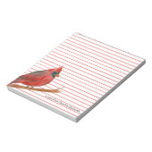 Kardinal Bird Red Lined Individuelle Name Notizblock (Rotiert)