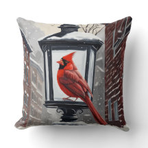 Kardinal Bird saß auf einer schneebedeckten Straße