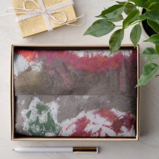 Kardinal Bird Scarf Hat Schnee Weihnachts-Decoupag Seidenpapier (Geschenk)