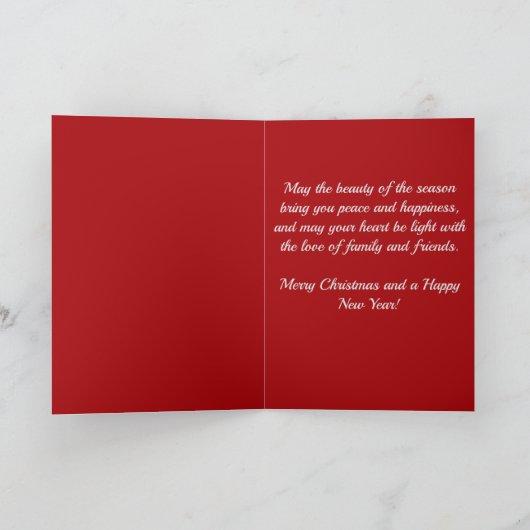 Kardinal Bird Scarf Hat Snow Holiday Karte (Innenseite)