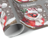 Kardinal Bird Scarf & Hat zu Weihnachten Geschenkpapier (Rolleneckpunkt)