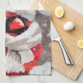 Kardinal Bird Scarf & Hat zu Weihnachten Geschirrtuch (Viertel Falte)