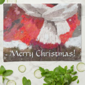 Kardinal Bird Scarf & Hat zu Weihnachten Geschirrtuch (Gefaltet)