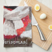 Kardinal Bird Scarf & Hat zu Weihnachten Geschirrtuch (Viertel Falte)