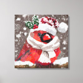 Kardinal Bird Scarf & Hat zu Weihnachten Leinwanddruck