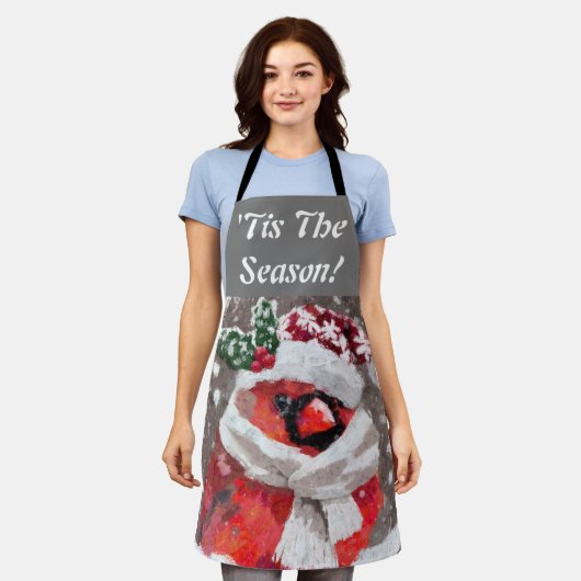 Kardinal Bird Scarf & Hat zu Weihnachten Schürze (Getragen)