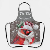 Kardinal Bird Scarf & Hat zu Weihnachten Schürze (Vorderseite)