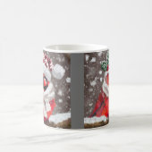 Kardinal Bird Scarhat Schnee Weihnachten Saison Kaffeetasse (Mittel)