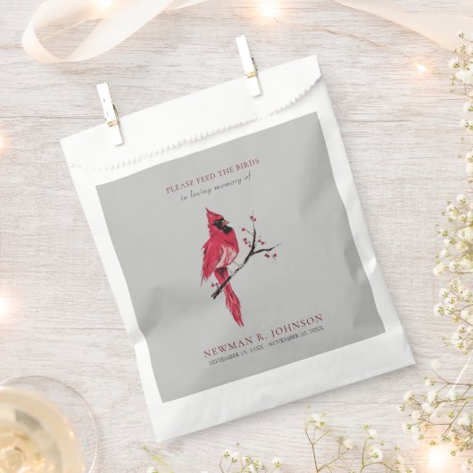 Kardinal Bird Seed Packet Beerdigung Memorial Geschenktütchen (Ausgeschnitten)