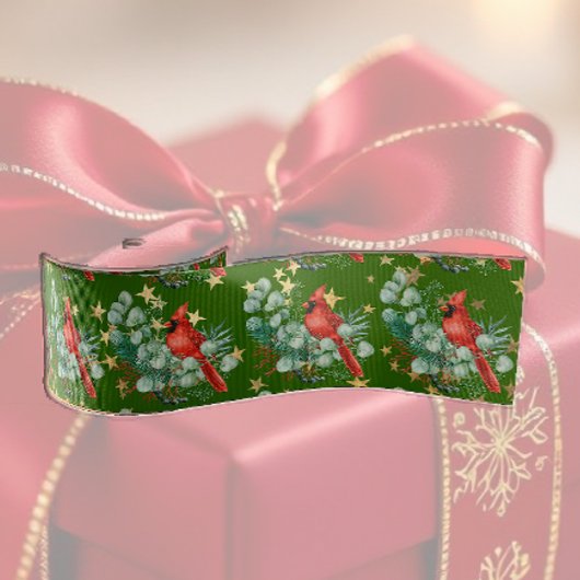 Kardinal Bird & Stars Satinband