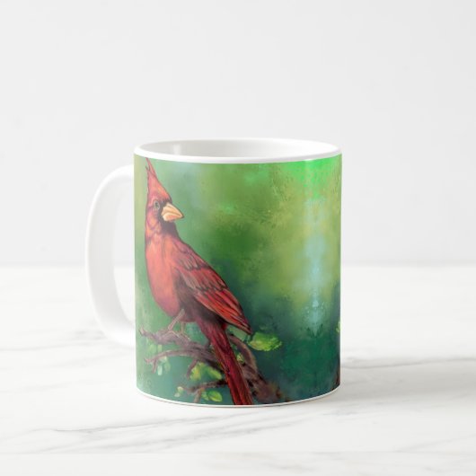 Kardinal Bird Tasse Painting (Vorderseite Links)