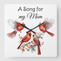 Kardinal-Bird-Wall-Uhr