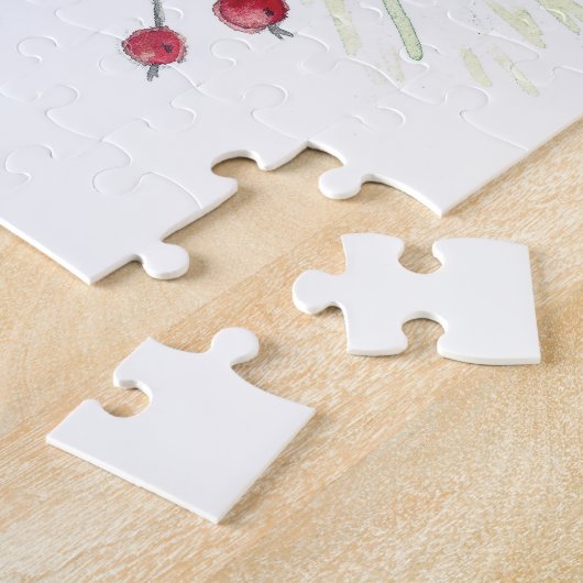 Kardinal Bird Watercolor Art Puzzle (Seite)