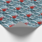 Kardinal Bird Wear Winter Hat Geschenkpapier (Ecke)