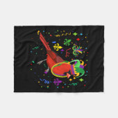 Kardinal Bird Wearing Mardi Gras Beads Jester Hat Fleecedecke (Vorderseite (Horizontal))