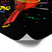 Kardinal Bird Wearing Mardi Gras Beads Jester Hat Poster (Ecke)