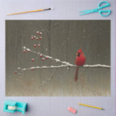 Kardinal Bird Winter Berry Tree Decoupage Seidenpapier (Basteln)