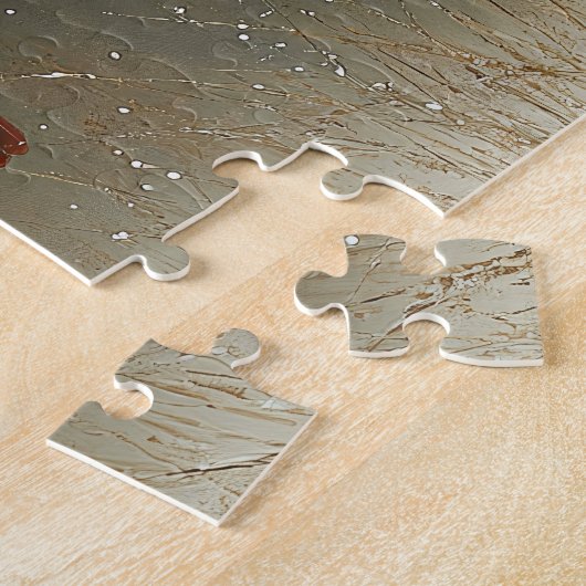 Kardinal Bird Winter Berry Tree Puzzle (Seite)