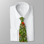 Kardinal Bird Winter Greenery Neck Tie Krawatte (Gebunden)