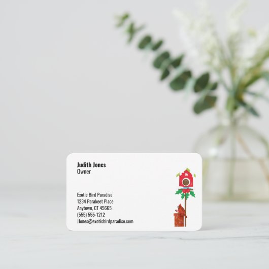 Kardinal Bird Winter Thema Seven Line Custom Visitenkarte (Stehend Vorderseite)