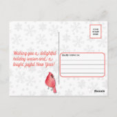 Kardinal Birds auf Weihnachtskranz Postkarte (Rückseite)