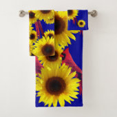 Kardinal Birds - Sonnenblumen Badhandtuch Set (Insitu)