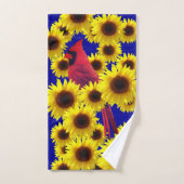 Kardinal Birds - Sonnenblumen Badhandtuch Set (Handtuch)