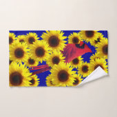 Kardinal Birds - Sonnenblumen Badhandtuch Set (Handtuch)